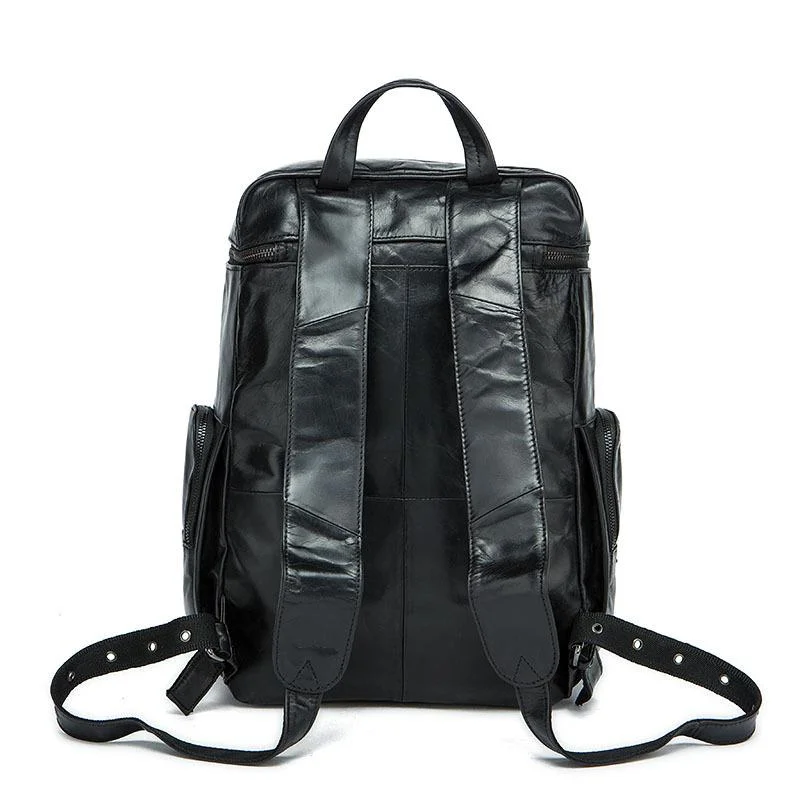 Leather Backpack Fashion School Bag Business Casual Computer Bag