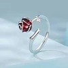 Red Rose Flower Ring  925 Sterling Silver 
