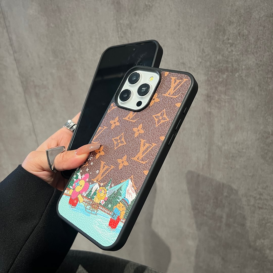 LV Vivian canvas leather Apple iPhone case