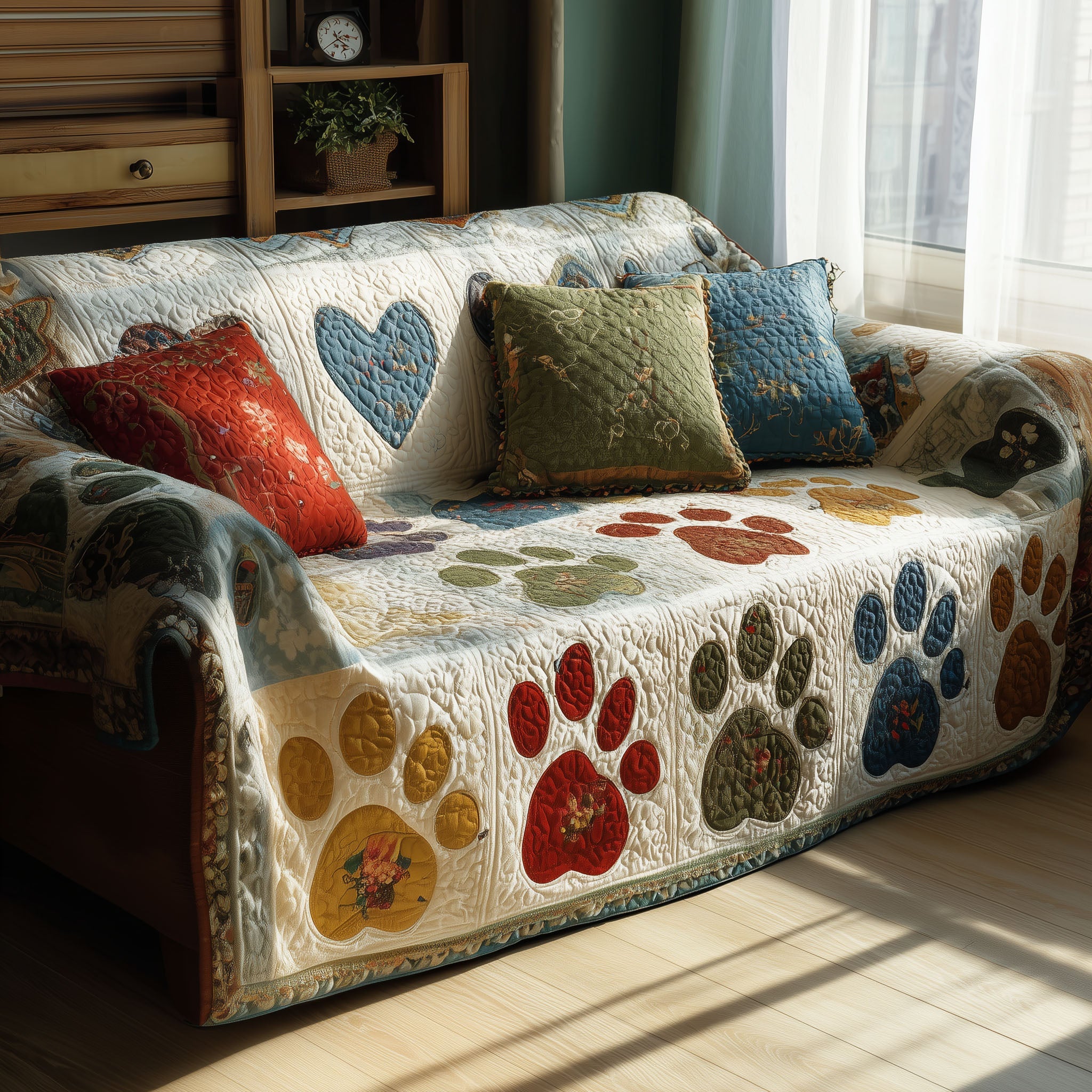 Pawful Comfort Quilted Sofa Cover NCU0PT11006 everthome