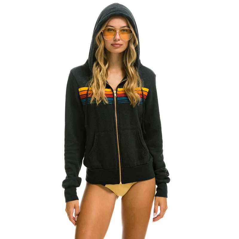 Uveng Rainbow Bar Hooded Long Sleeve Sweaters
