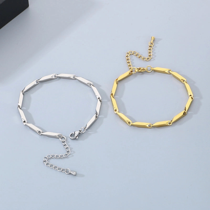 Minimalist Rhombus 304 Stainless Steel Unisex Bracelets Men Chain Bracelets