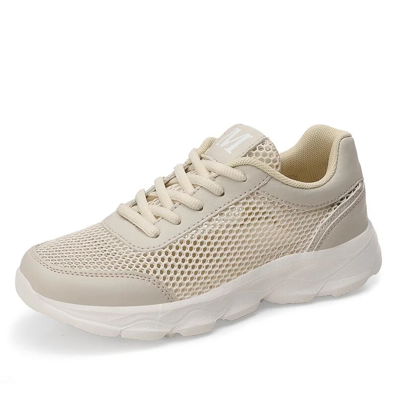 Lace-up Athletic Woman Outdoor Walking Sneakers Women's Mesh Comfortable Running Shoes Breathable  Lightweight Jogging  Non-slip