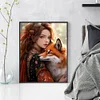 Girl And Fox - 11CT Stamped Cross Stitch - 40*50cm
