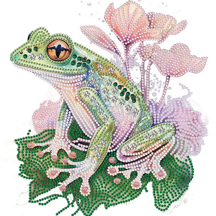 Flower And Frog 30*30CM (Canvas) Special Drill Diamond Painting gbfke