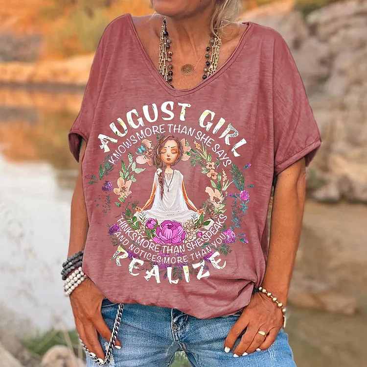 August Girl Floral Printed Hippie Women's T-shirt socialshop