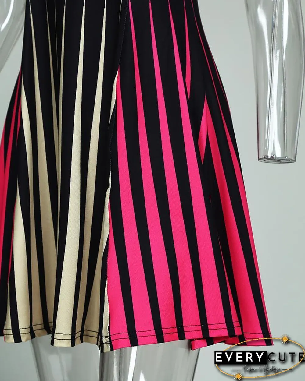 Sleeveless Multicolored Stripes Mini Dress P14833