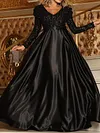 Plus Size Shiny Long Sleeves Maxi Dress