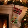 DIY Diamond Painting Christmas Stockings Hanging Ornaments Large Capacity Xmas Socks Pendant Wear Resist Candy Gift Storage Bags for Family Christmas Holiday Party Decoration (Christmas candles)