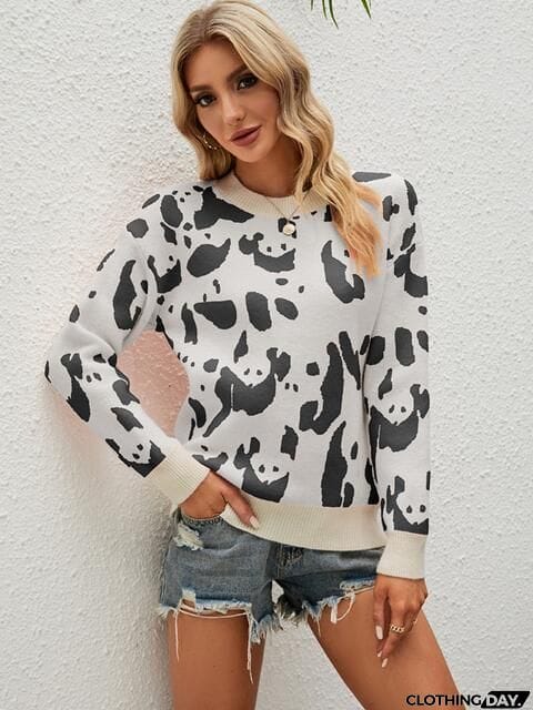 Round Neck Drop Shoulder Sweater