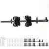 20FT Sliding Library Ladder Hardware Kit Floor Roller with Brake Telescopic Top Hook Sliding Track Kit with Complete Hardware Set (No Ladder) Indoor Moving Track for Home Office Loft