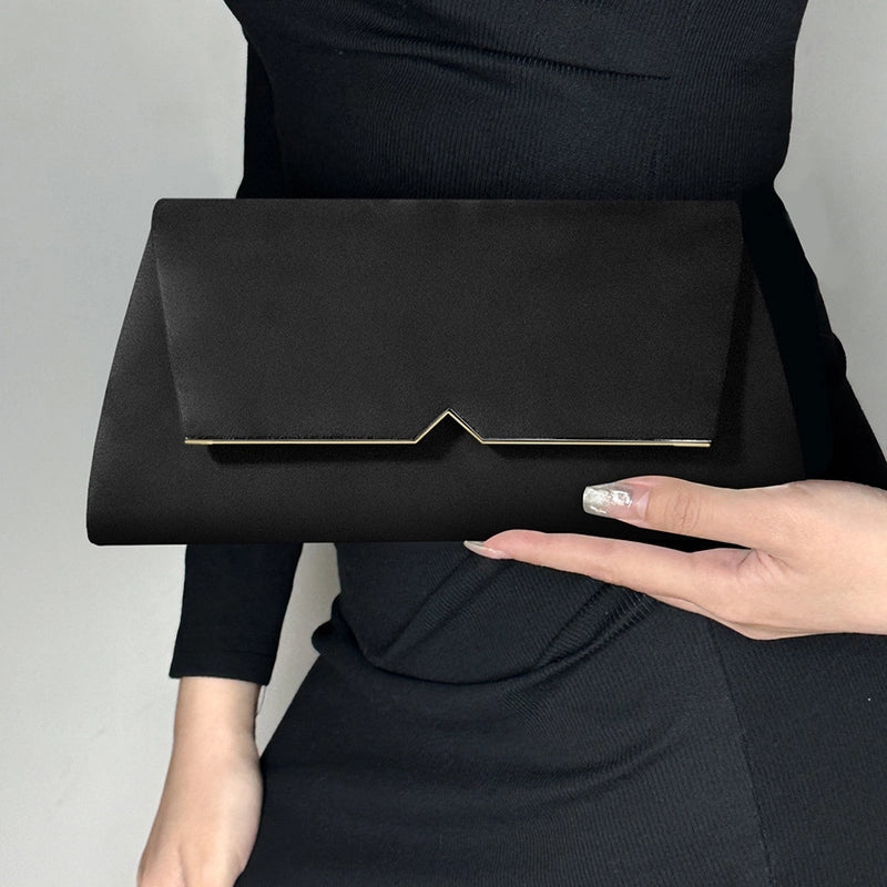 In Stock Evening Bag Simple Fashion Clutch Wedding Banquet Bag High-grade Flannel Dress Square Bag