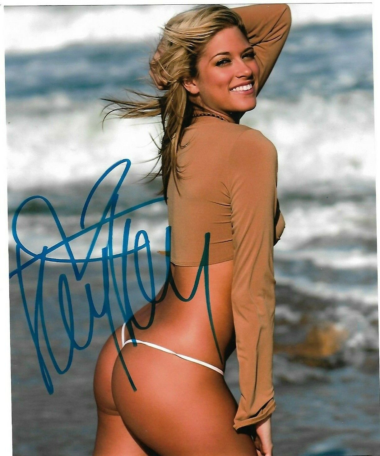 SEXY WWE KELLY KELLY BARBIE BLANK Signed 8x10 Photo Poster painting