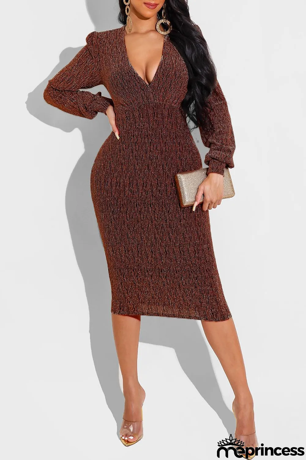 Yellow Sexy Solid Split Joint V Neck One Step Skirt Dresses