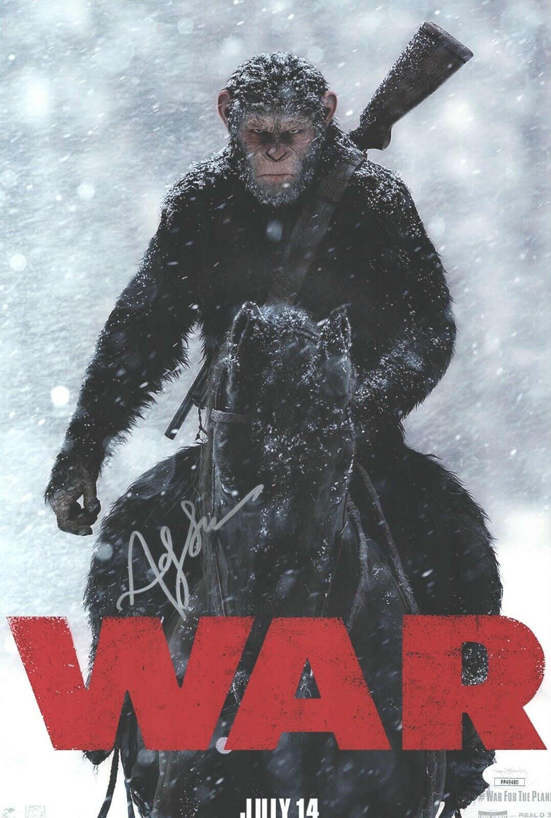 Andy Serkis Signed 10x15 War for the Planet of the Apes Authentic JSA COA