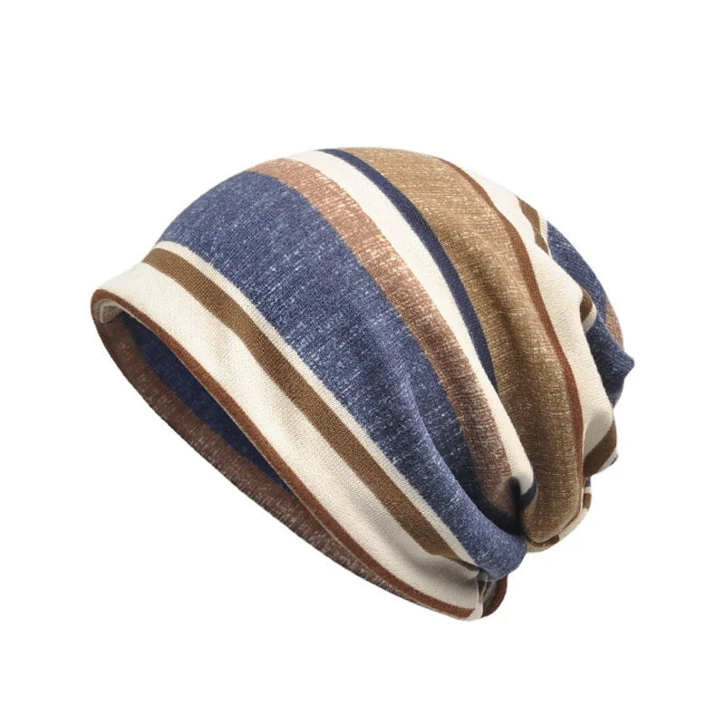 Women's Striped Printed Dual Purpose Baotou Hat