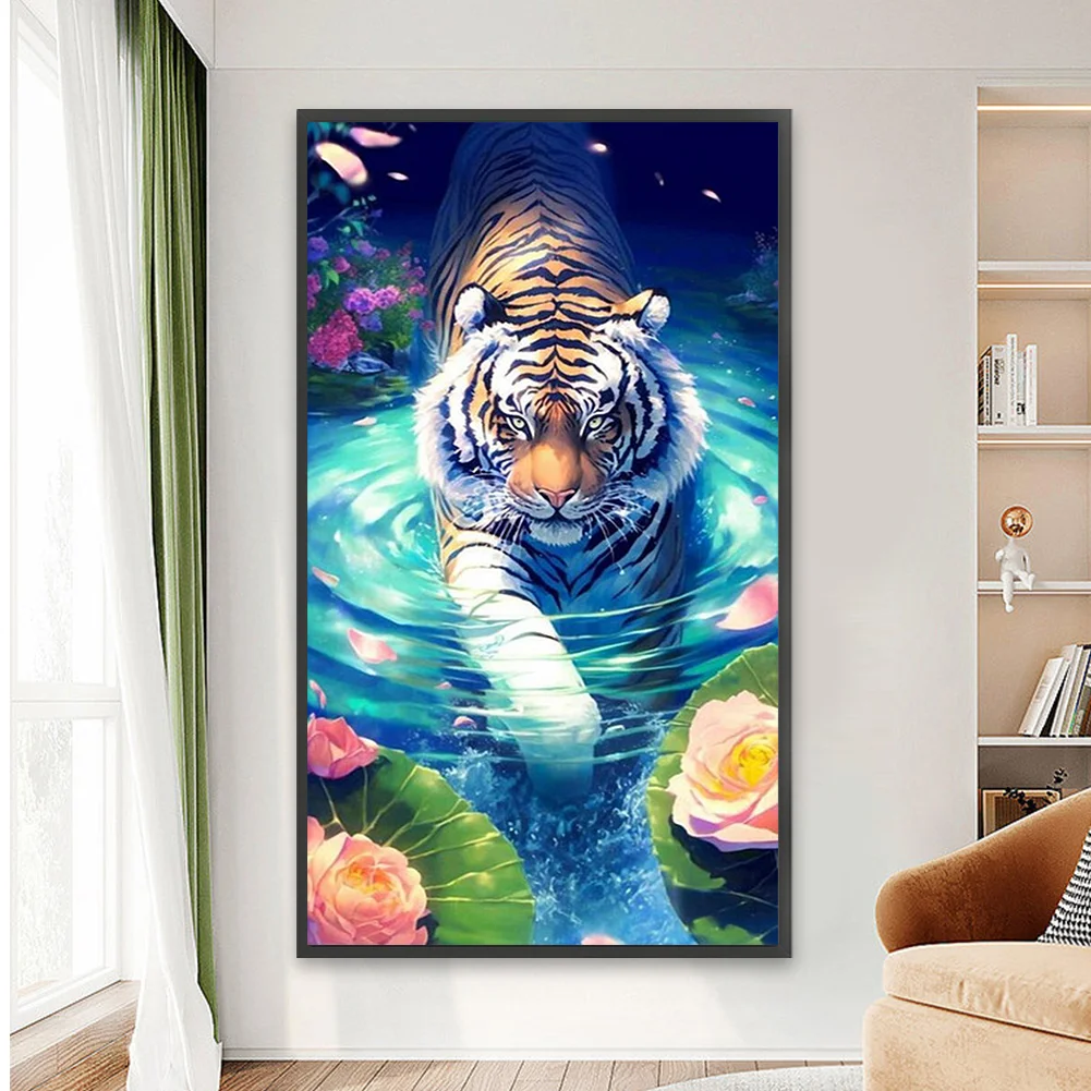 Partial AB Diamond Painting - Full Round Drill - Tiger(Canvas|45*75cm)