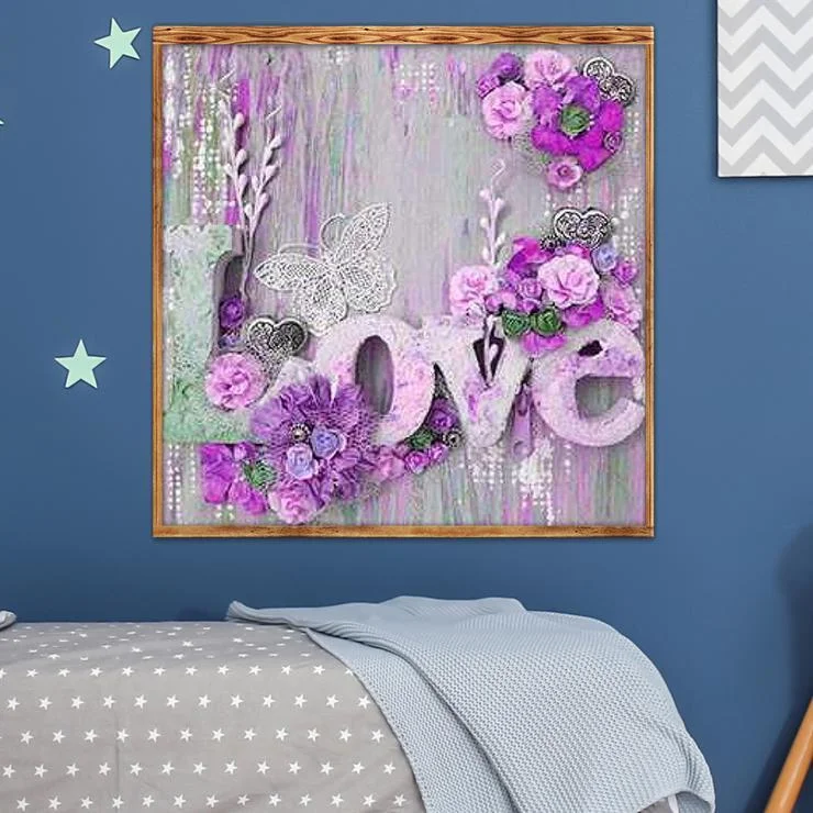 Diamond Painting - Full Round Drill - Love Flower(30*30cm)