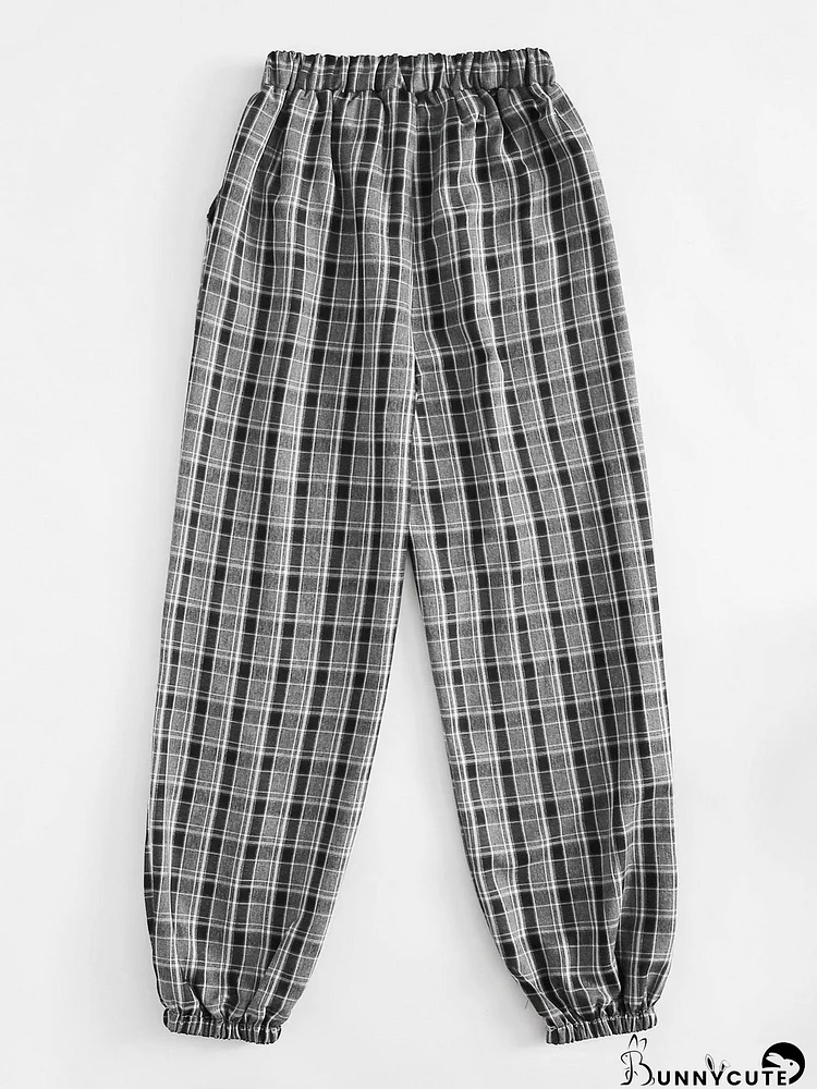 Plus Plaid Carrot Pants for Women