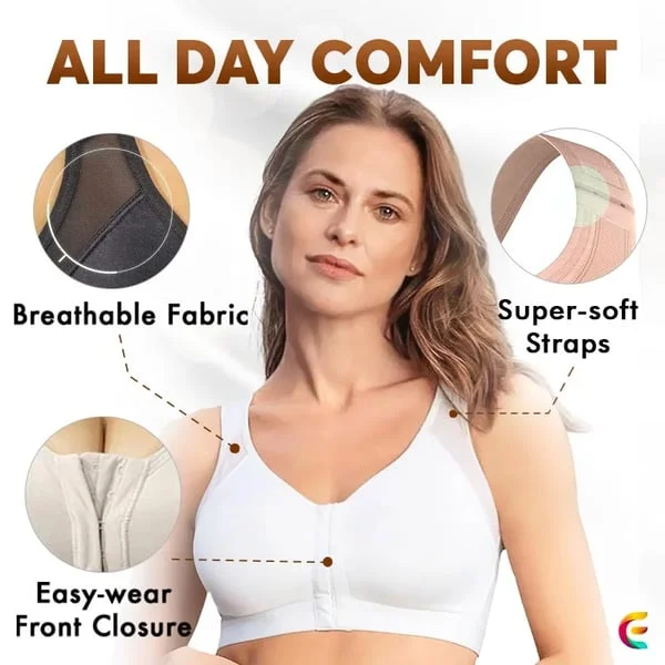 Full Coverage Bra Criss Cross Bra Front Closure Support Posture Bra With  Wide Straps Chest Brace Up For Women