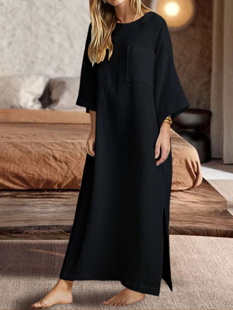 Long Sleeve Long Side Slit Dress