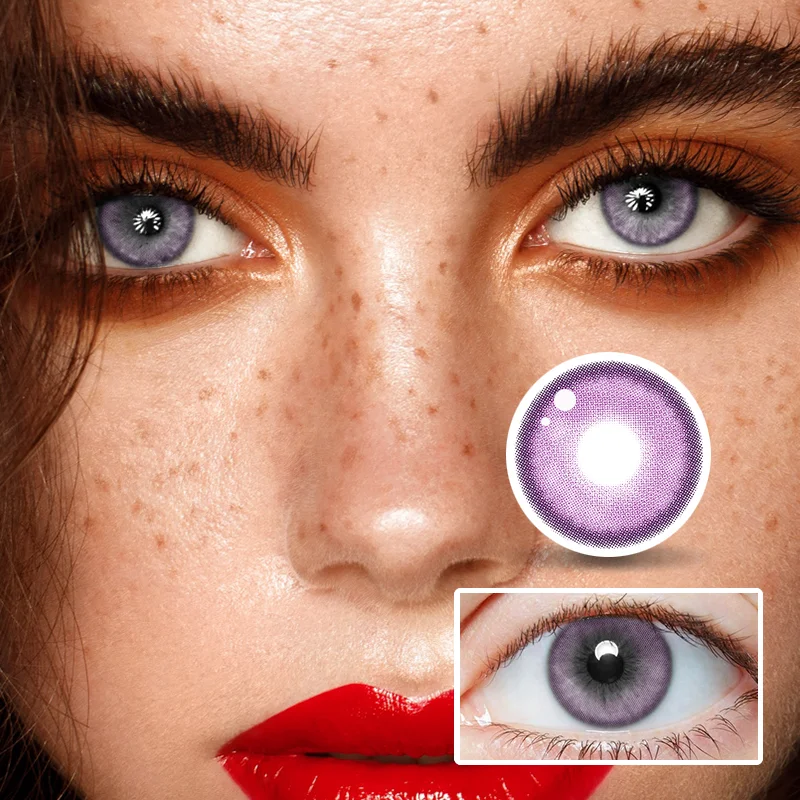 NEBULALENS Butterfly Love Purple Yearly Prescription Colored Contacts NEBULALENS