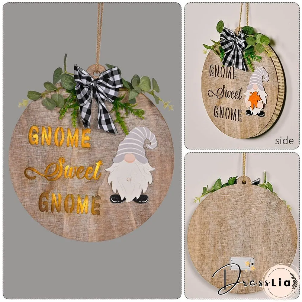 Wooden Gnome Theme Sign With Magnetic Interchangeable Accessories