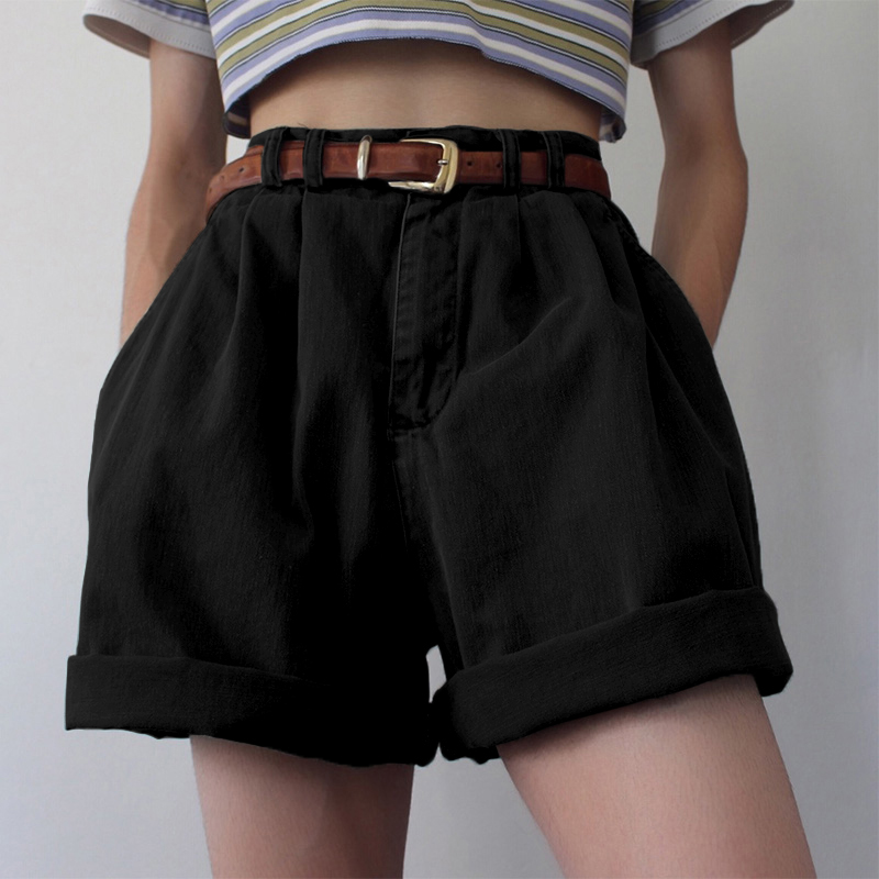 Vintage Loose Solid Color Shorts / [blueesa] /