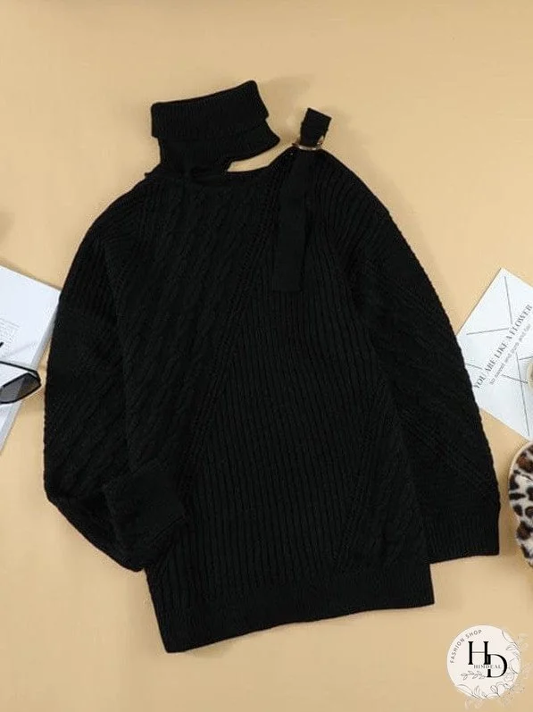 Unique Knit Sweater with Cutout Detail