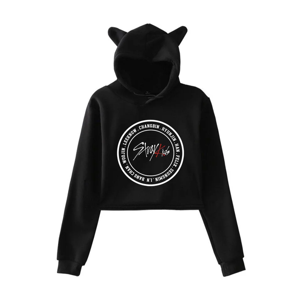 Stray Kids Double-sided Printing Cat ear Hoodie
