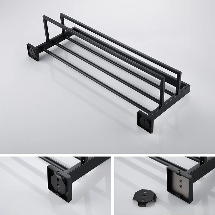 Aazon.co: KOKOSIRI Bath Towel Bars Atte Black Bathroo 3-Tiers - View #6