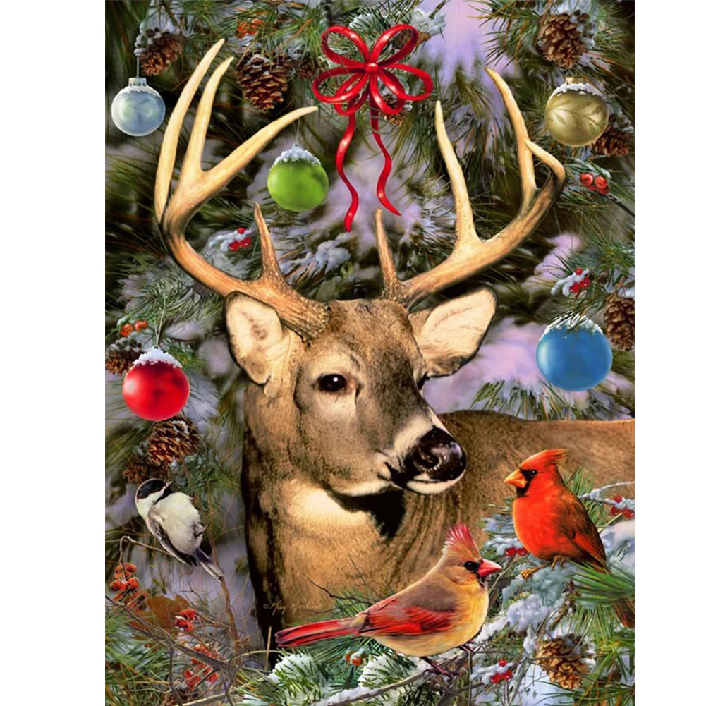 

Christmas Deer - Round Drill Diamond Painting - 30*40CM, Round diamond 30*40cm, 501 Original