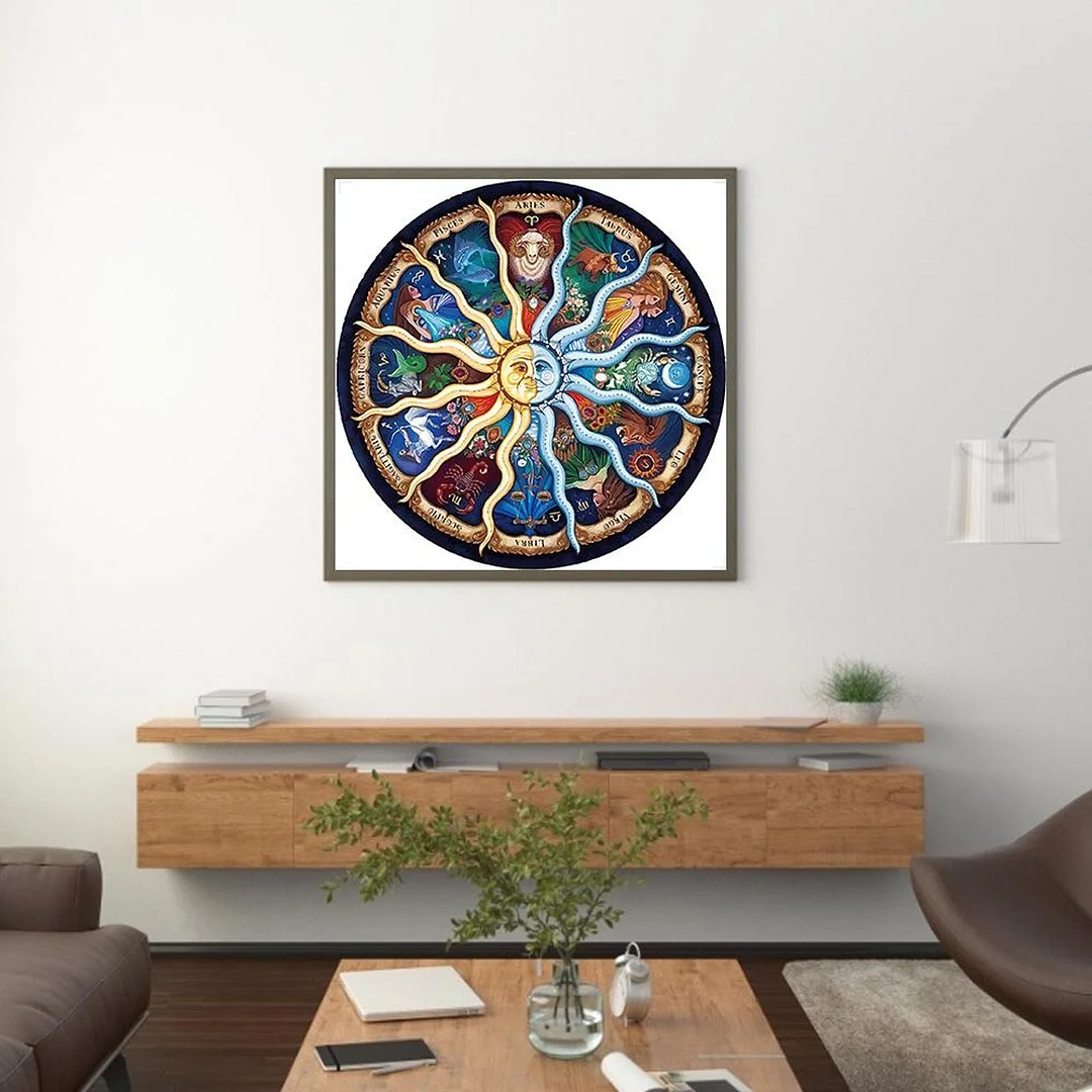 Partial Embroidery Kit Sun Moon Constellation 11CT Stamped Home Needlework