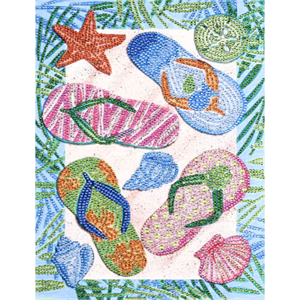 

Summer Slipper - Special Shaped Diamond Painting - 30*40CM, 501 Original