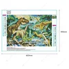 Diamond Painting-DIY Full Drill Round Beads Dinosaurs near River