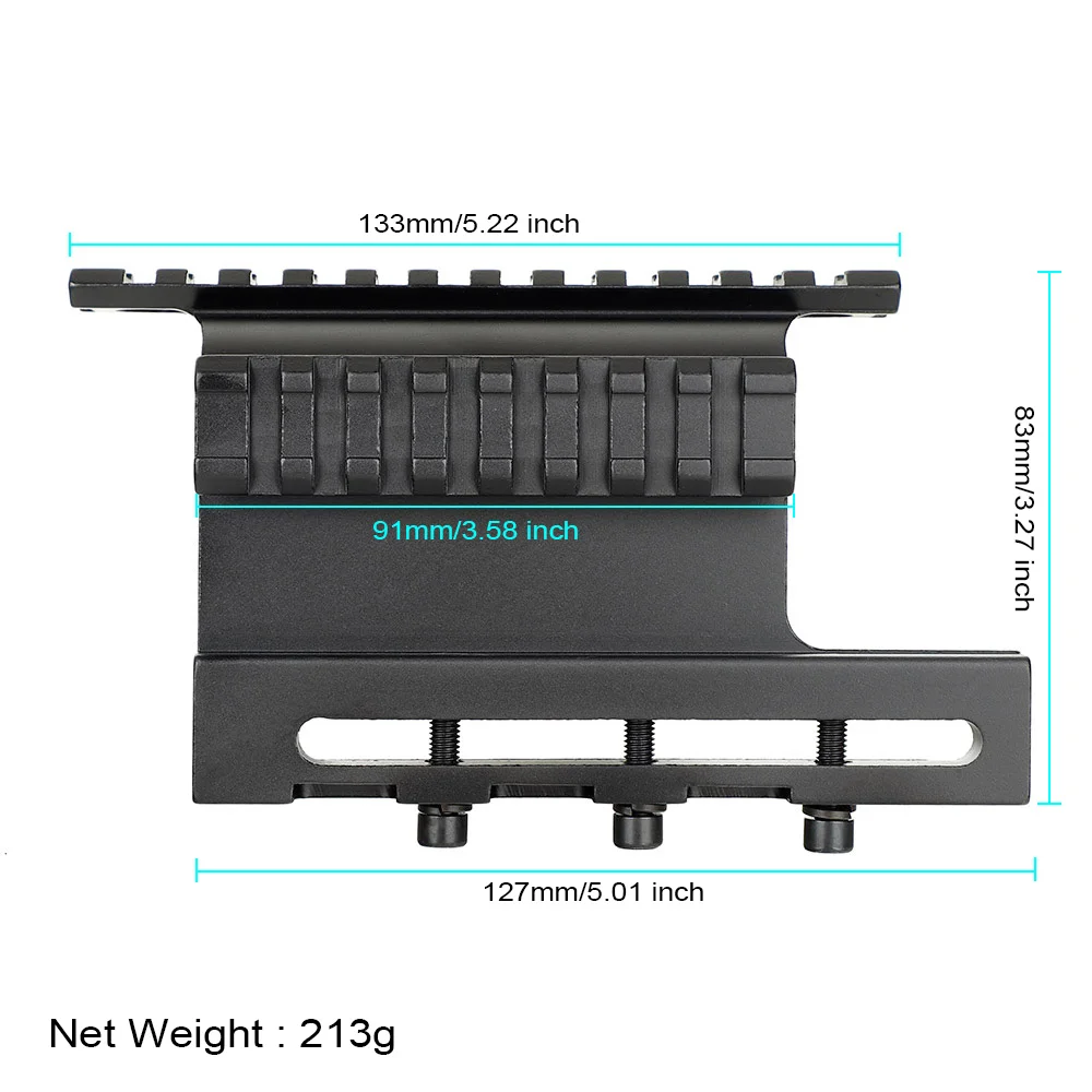 ohhunt® AK Series Gen 3 Double Picatinny Rail Side Mount Side Lock Scope Mount