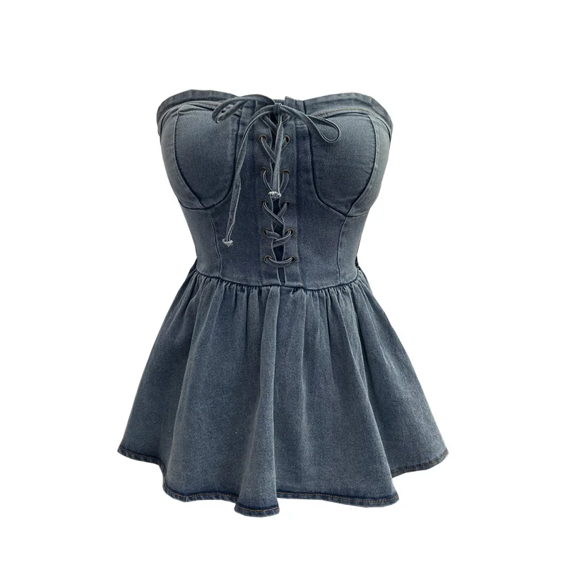 Nigikala Nigikala Shooting Western Cowboy Style Hottie Wearing Retro Breasted Cowboy Vest Wearing Rope With Sleeveless Top 2621