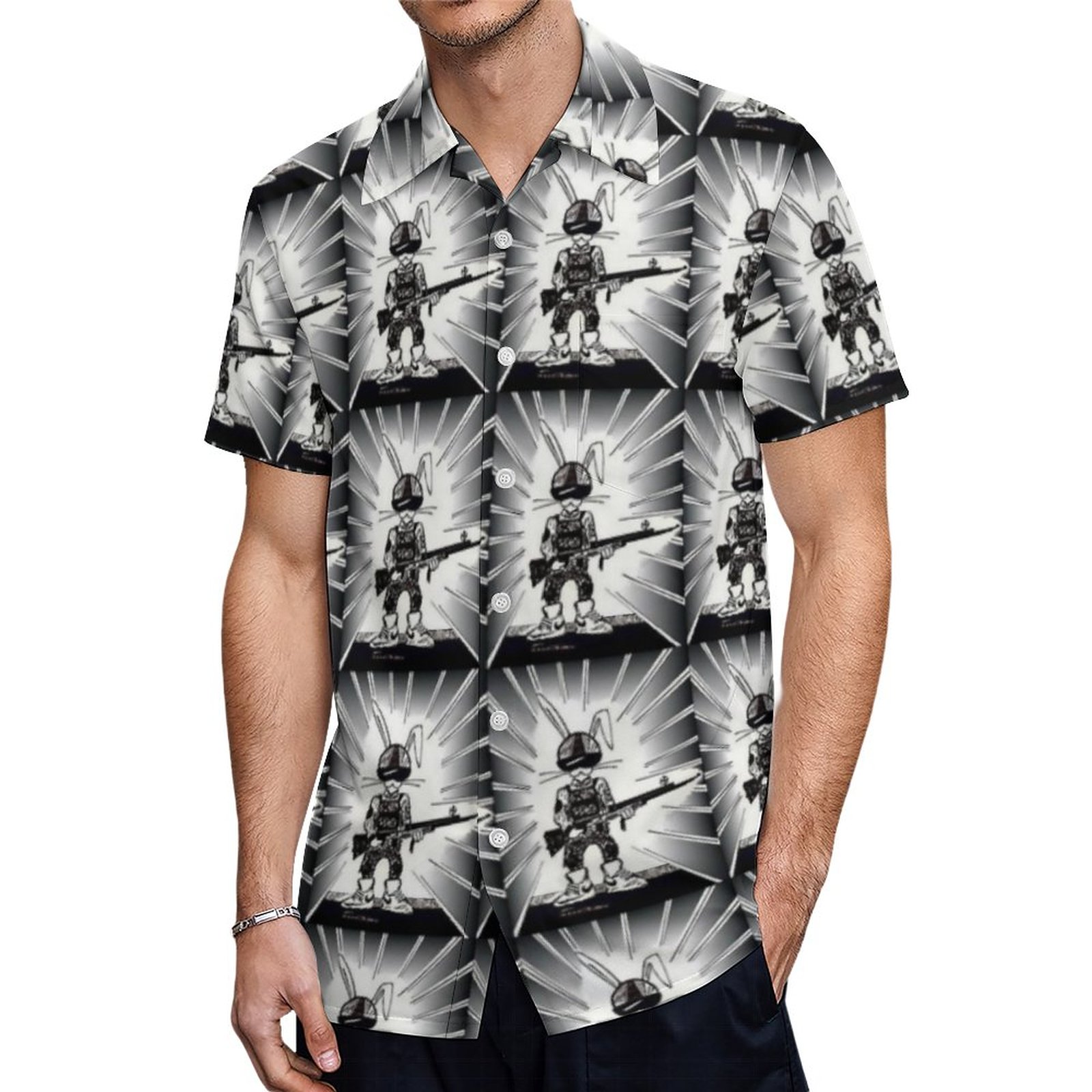 Nasty Rabbit Rabbit Rescue Mission Hawaiian Shirt Mens Button Down Plus Size Tropical Hawaii Beach Shirts