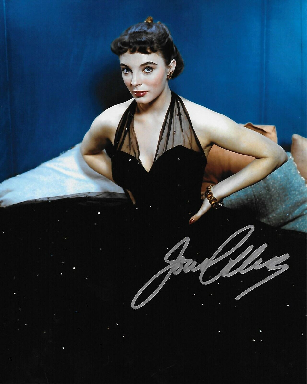 Joan Collins Original Autographed 8X10 Photo Poster painting #51 signed @Hollywood Show -Dynasty