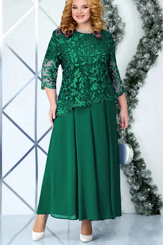 green emerald velvet dress Plus Size Autumn Queen Chiffon Maxi Dress 3 main image 0