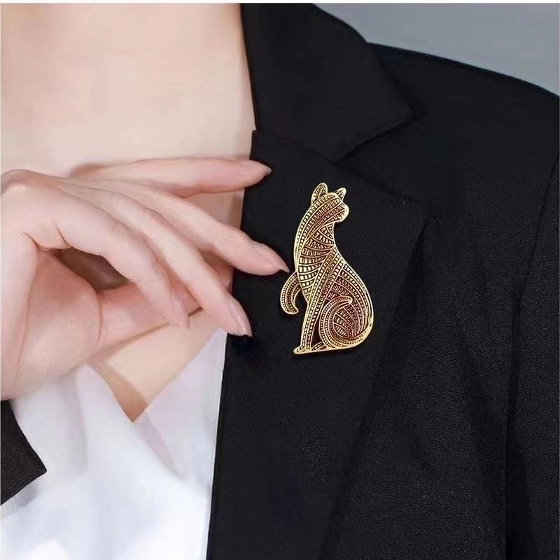 Retro Pin Cat Alloy Plating Unisex Corsage