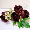 10 Pack | 3" Burgundy Artificial Silk DIY Craft Peony Flower Heads