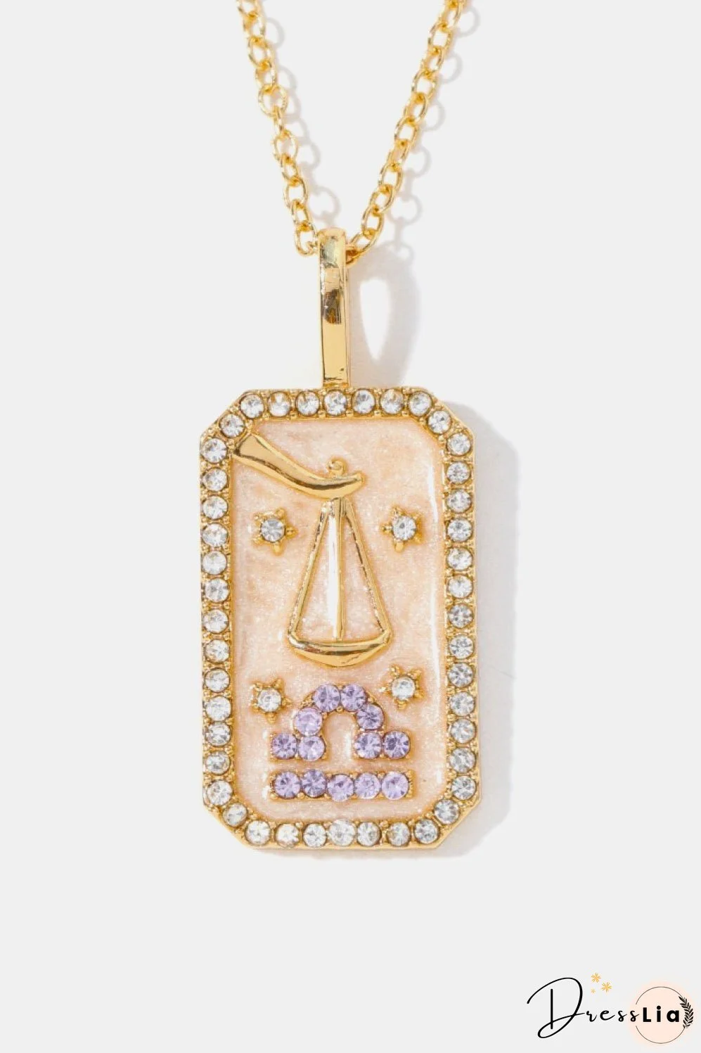 Rhinestone Constellation Pendant Copper Necklace