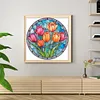 Flower Glass Painting - 11CT Stamped Cross Stitch 40*40cm/15.75*15.75in(glass painting cross stitch) tapestrymarket