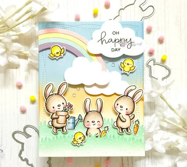 Piggy Craft metal cutting dies cut die mold Rainbow Strip Clouds Scrapbook paper craft knife mould blade punch stencils dies