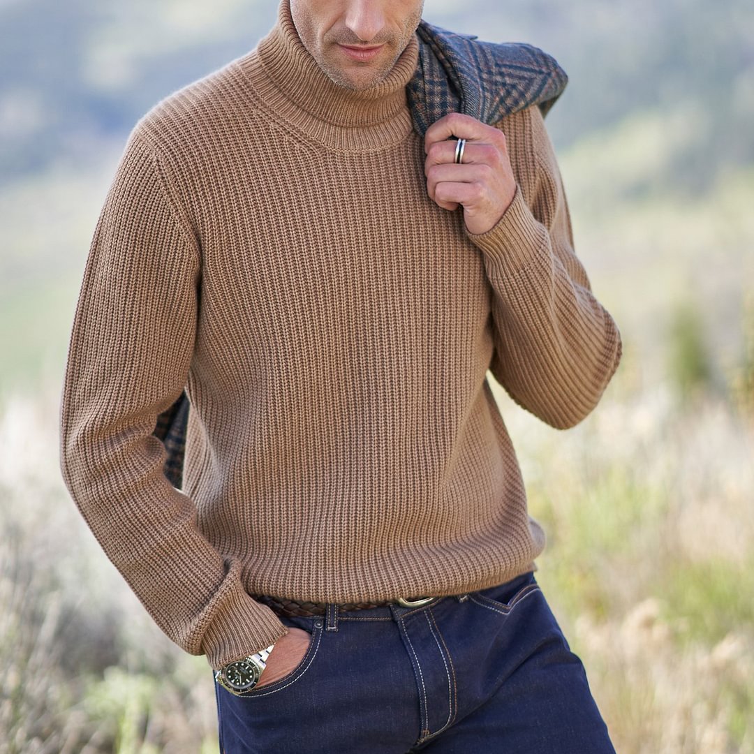 Cashmere Turtleneck Thermal Sweater