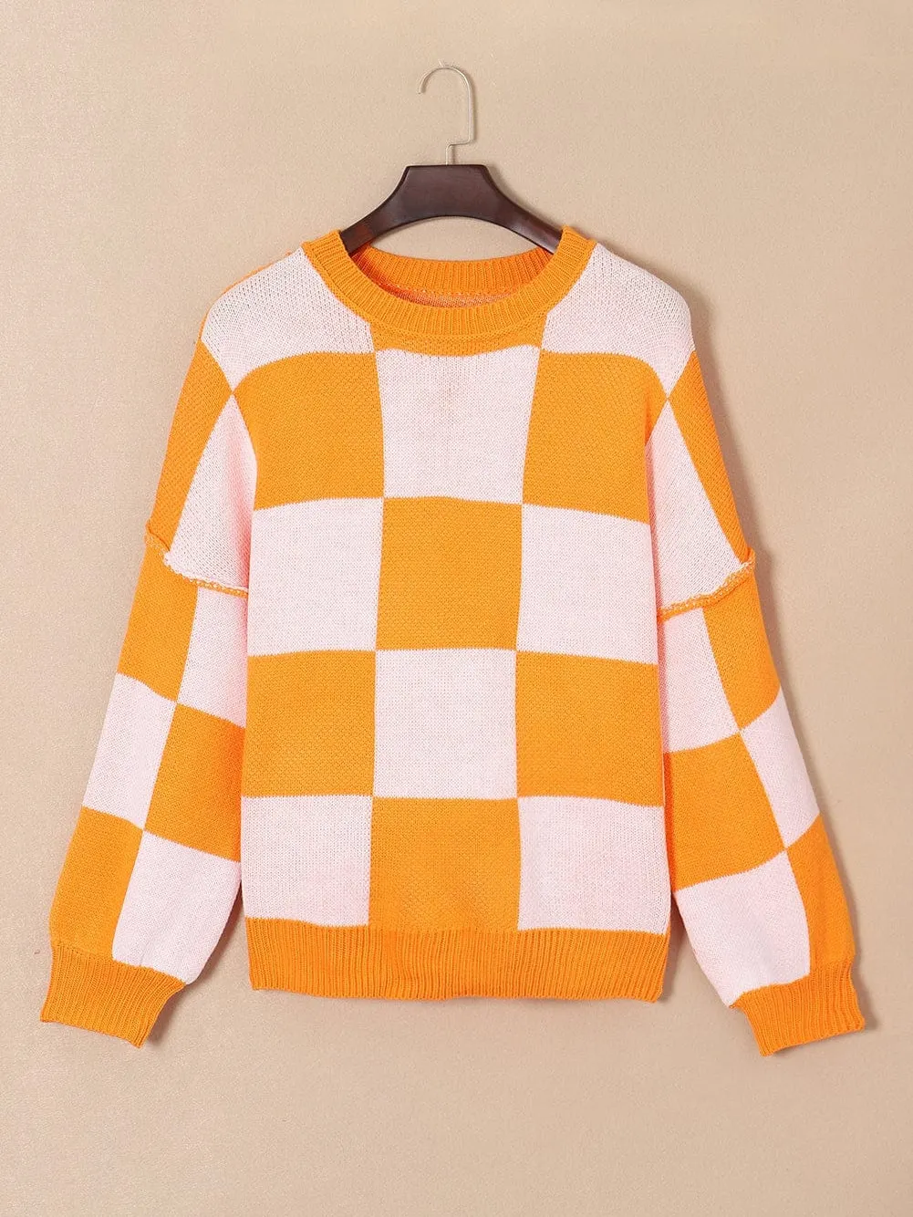 Everyday Checkered Knit Sweater