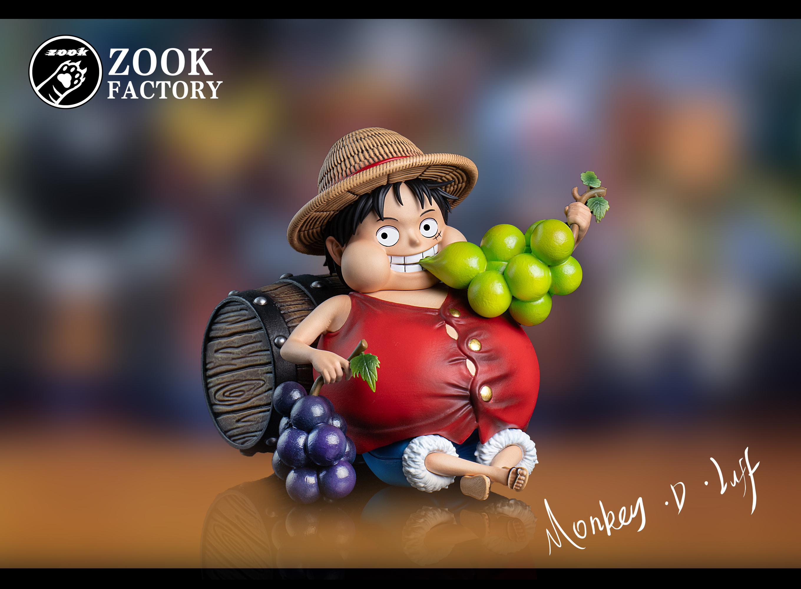 WCF Scale Eating Grapes Monkey D. Luffy - ONE PIECE Resin Statue - Zook ...