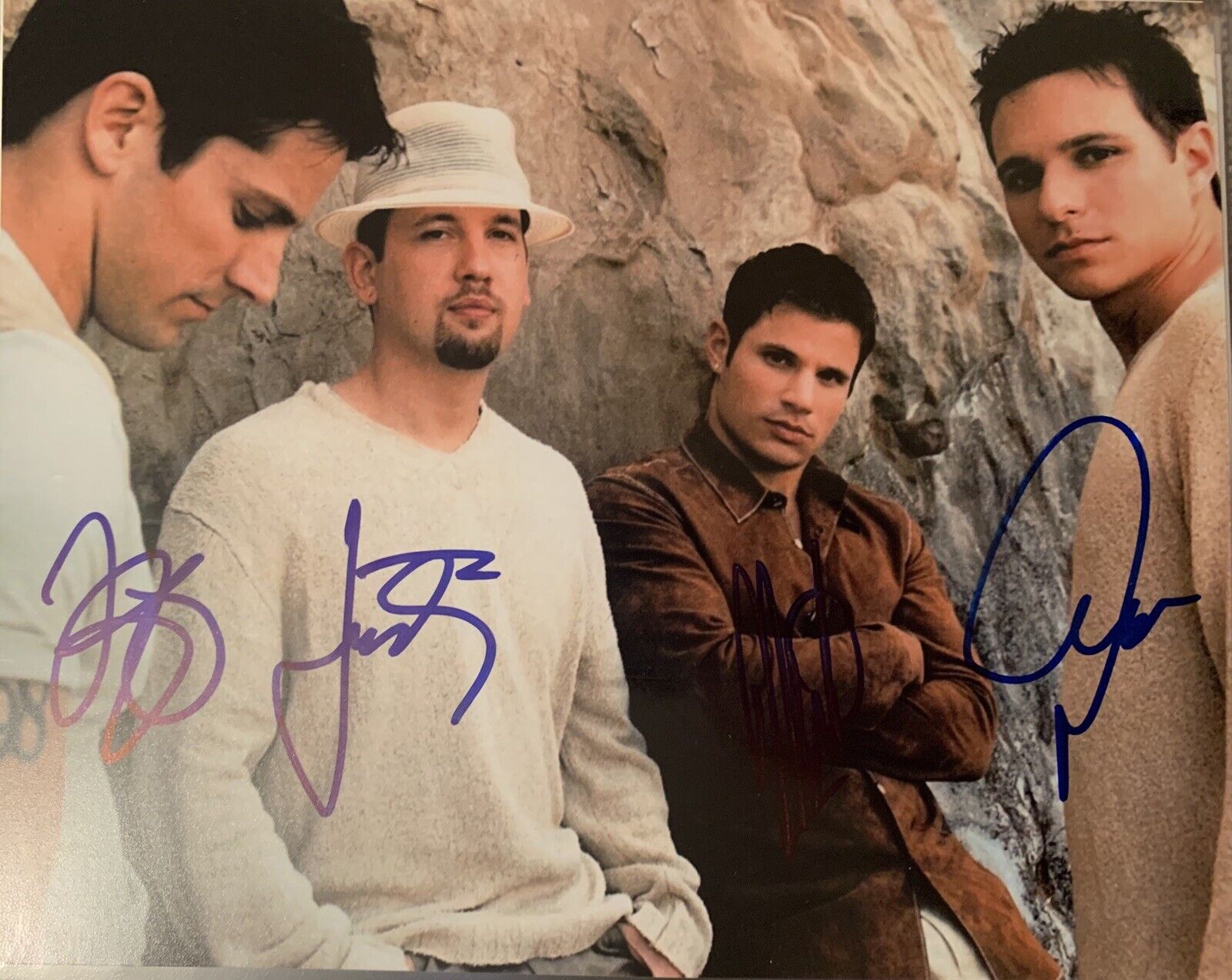 98 degrees Signed 8x10 Pic Photo Poster painting Auto Full Band