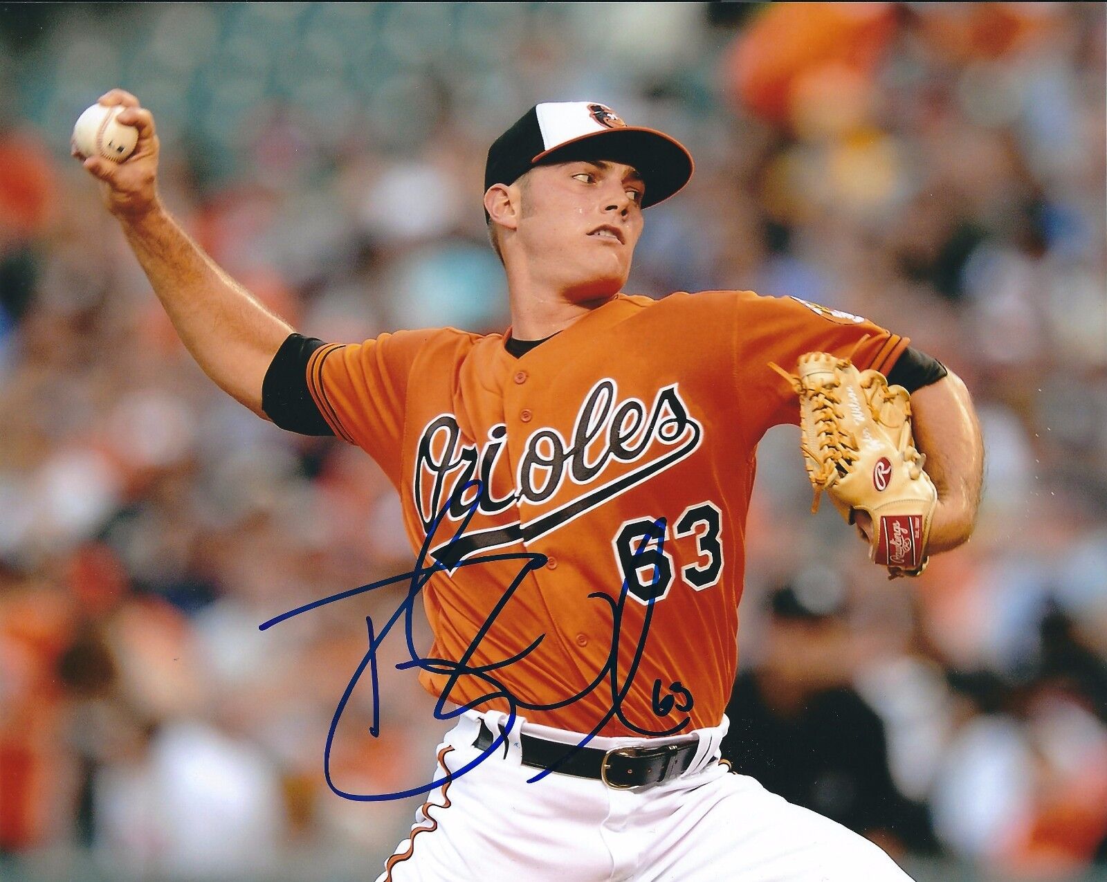 Signed 8x10 TYLER WILSON Baltimore Orioles Photo Poster painting- COA